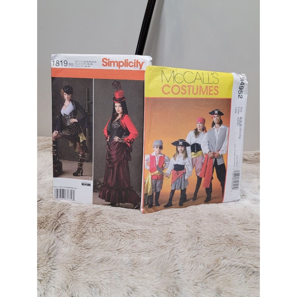 Simplicity & McCalls Sewing Patterns for Family Costumes, Pattern # 1819 & M4952
